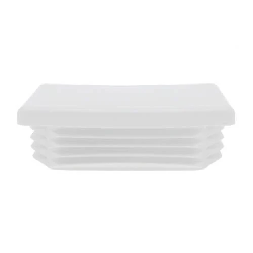 60 x 40mm - Rectangular Tube Inserts - White - LDPE | Vital Parts