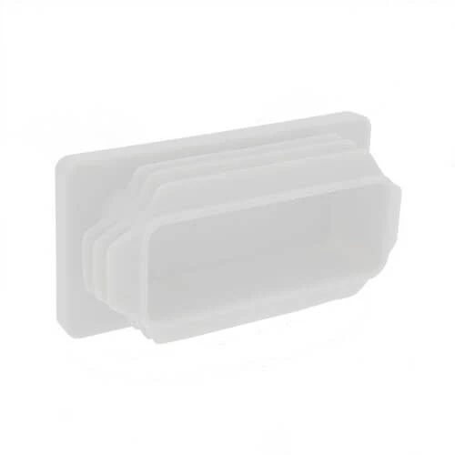 60 x 40mm - Rectangular Tube Inserts - White - LDPE | Vital Parts