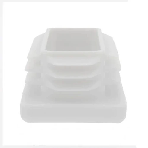 60 x 40mm - Rectangular Tube Inserts - White - LDPE | Vital Parts