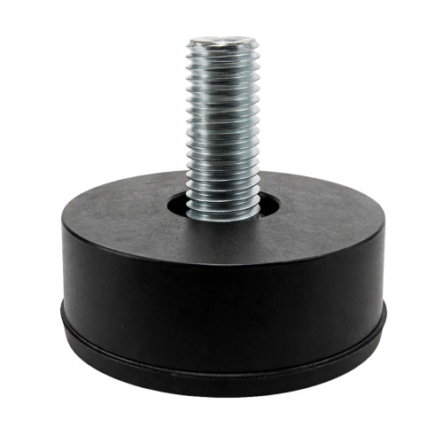 M10 x 18mm Round Rubber Foot - 35mm Base | Rubber & Steel