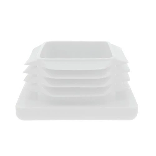 76.2 x 38.1mm - Rectangular Tube Inserts - White - LDPE | Vital Parts