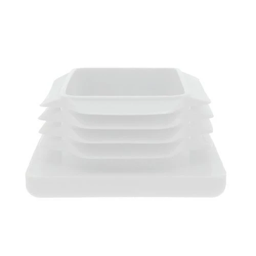 76.2 x 50.8mm - Rectangular Tube Inserts - White - LDPE | Vital Parts