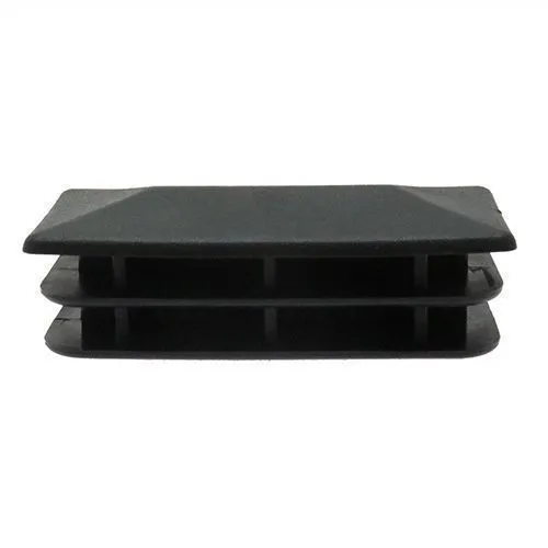 20 x 15mm Rectangular Tube Insert-2mm Thin Head (1-2mm Wall) | Black LDPE