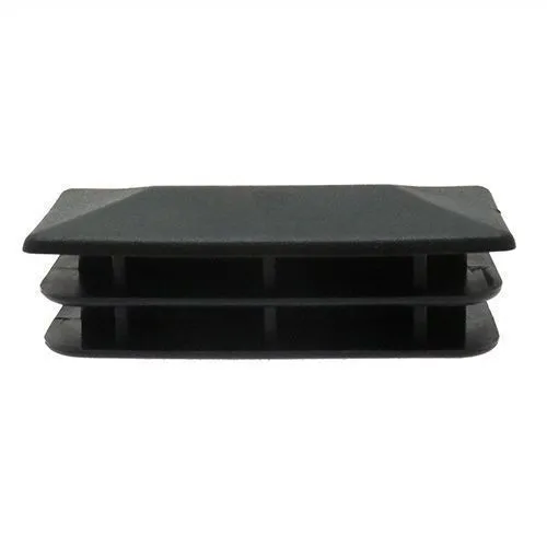 30 x 20mm Rectangular Tube Insert-2mm Thin Head (0.8-3mm Wall) | Black LDPE