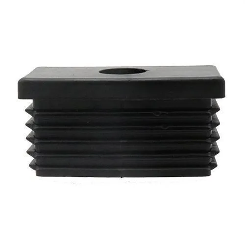 50 x 30mm Rectangular Threaded Tube Insert (M8 Thread) - 1-1.5mm Wall | Black LDPE