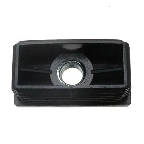 50 x 30mm Rectangular Threaded Tube Insert (M8 Thread) - 1-1.5mm Wall | Black LDPE