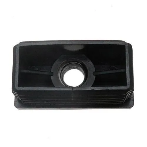 50mm x 20mm Rectangular Plastic Threaded Tube Insert (M10 Thread) - 1-1.5mm Wall | Black Polypropylene