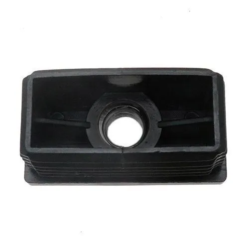 60mm x 20mm Rectangular Plastic Threaded Tube Insert (M10 Thread) - 1-1.5mm Wall | Black Polypropylene