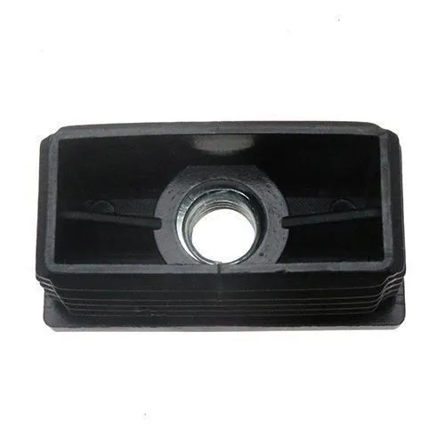 50 x 25mm Rectangular Threaded Tube Insert (M8 Thread) - 1-1.5mm Wall | Black LDPE