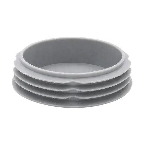 50mm Round Plastic Tube Insert - 3mm Thin Head (For 45-48mm Tube) 1-2.5mm Wall | Grey LDPE
