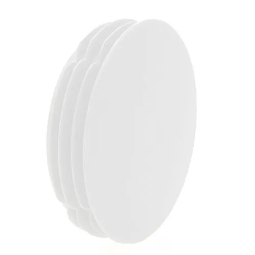 50mm Round Plastic Tube Insert - 3mm Thin Head (For 45-48mm Tube) 1-2.5mm Wall | White LDPE
