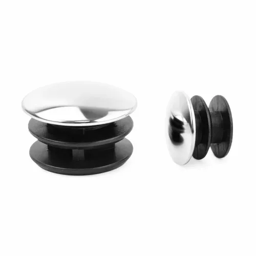 Round Tube Insert - To Fit 13mm Tube, Chrome, LDPE Plastic