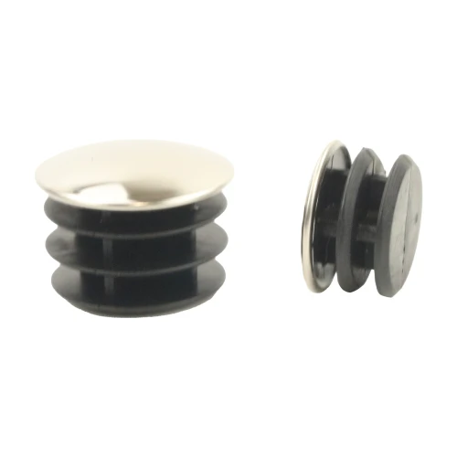 Round Tube Insert - To Fit 35mm Tube, Chrome, LDPE Plastic