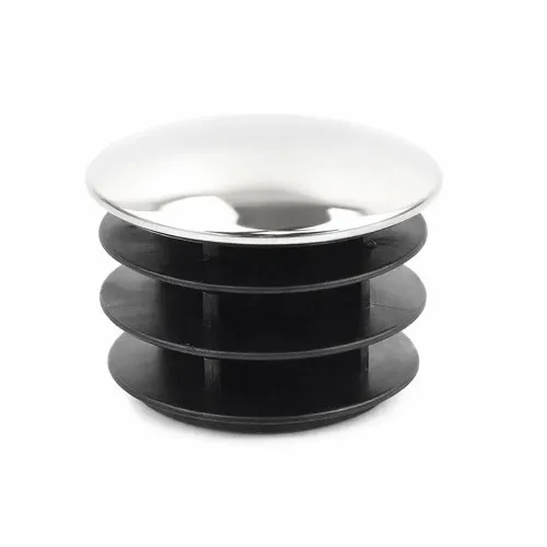 Round Tube Insert - To Fit 37mm Tube, Chrome, LDPE Plastic