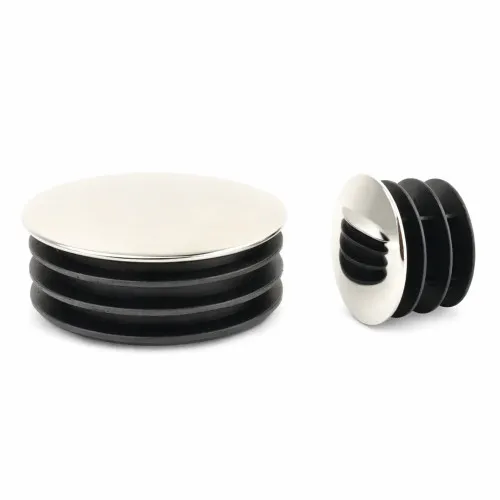 Round Tube Insert - To Fit 57mm Tube, Chrome, LDPE Plastic