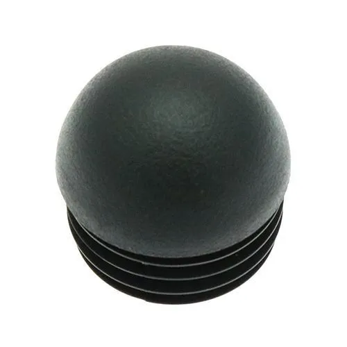 Domed Round Tube Insert - 16mm Outside Diameter, Black