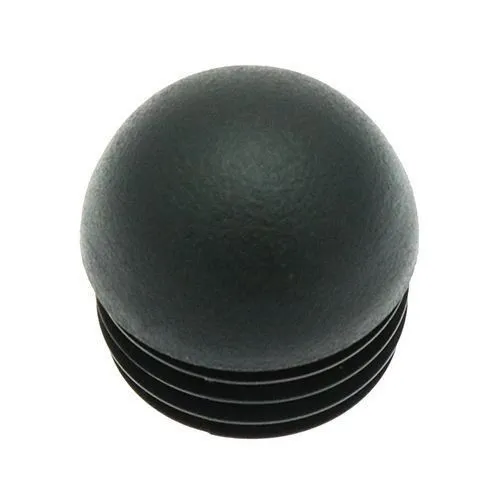 19mm Black Round Domed Tube Insert (To Fit 15-16.6mm Tube) - 1.5-2mm Wall - 9.5mm Head Height | LDPE