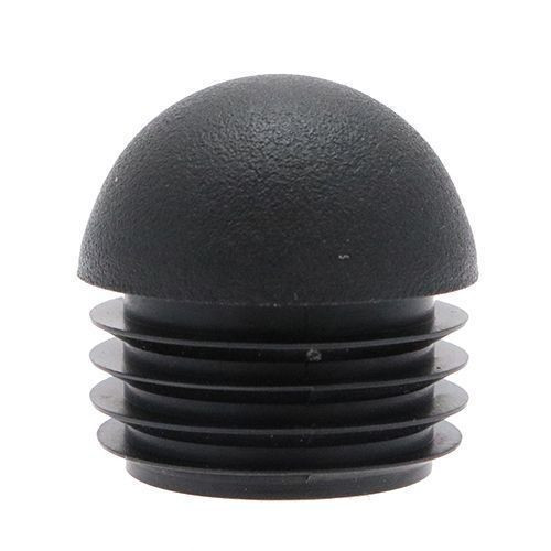 Domed Round Tube Insert - 25mm Outside Diameter, Black