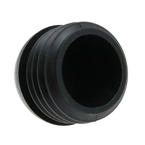 28mm Black Round Domed Tube Insert (To Fit 24-26mm Tube) - 1.5-2mm Wall - 14mm Head Height | LDPE