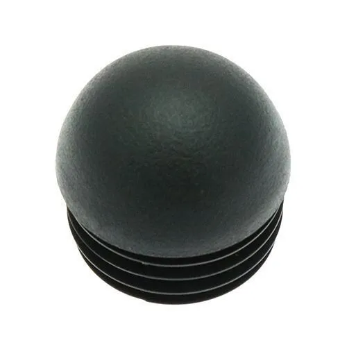 40mm Black Round Domed Tube Insert (To Fit 36-37mm Tube) - 1.5-2mm Wall - 20mm Head Height | LDPE