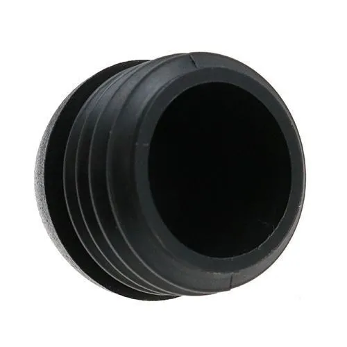 40mm Black Round Domed Tube Insert (To Fit 36-37mm Tube) - 1.5-2mm Wall - 20mm Head Height | LDPE