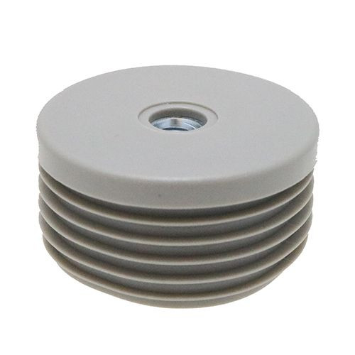 50mm Round Threaded Tube Insert (M8 Thread) - 1-1.5mm Wall | Grey LDPE