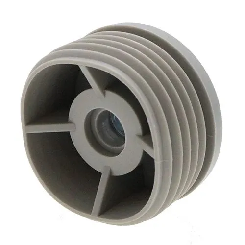50mm Round Threaded Tube Insert (M8 Thread) - 1-1.5mm Wall | Grey LDPE