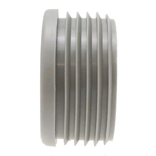 50mm Round Threaded Tube Insert (M8 Thread) - 1-1.5mm Wall | Grey LDPE