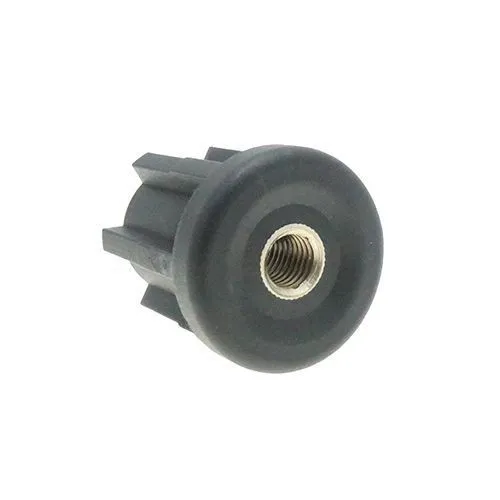 30mm Round Brass Threaded Tube Insert (M10 Thread) - 1mm Wall | Black Nylon
