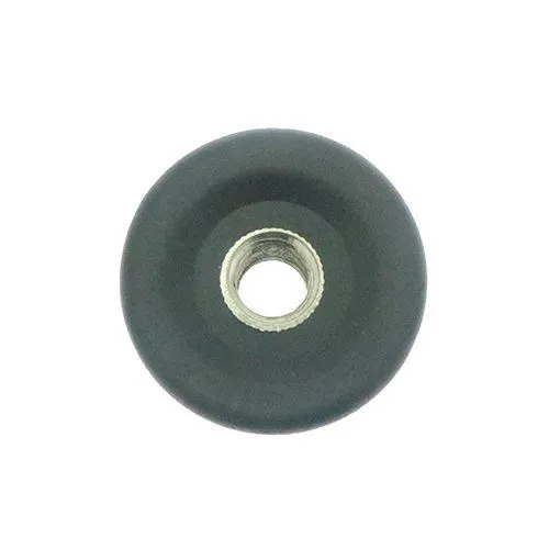 30mm Round Brass Threaded Tube Insert (M10 Thread) - 1mm Wall | Black Nylon