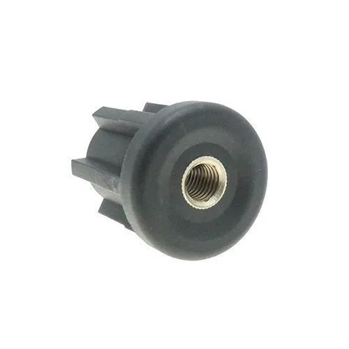 30mm Round Metal Threaded Tube Insert (M12 Thread) - 1mm Wall | Black Nylon
