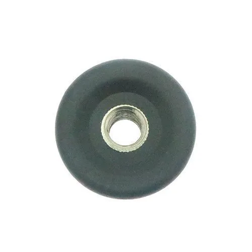 38mm Round Metal Threaded Tube Insert (M10 Thread) - 1.5mm Wall | Black Nylon