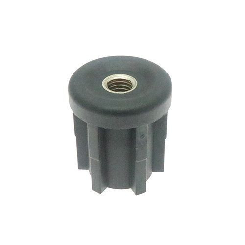 48mm Round Metal Threaded Tube Insert (M16 Thread) - 1.5mm Wall | Black Nylon
