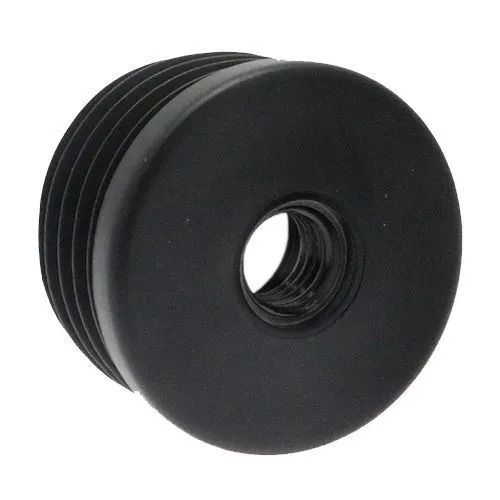 18mm Round Plastic Threaded Tube Insert (M10 Thread) - 1-1.5mm Wall | Black Polypropylene