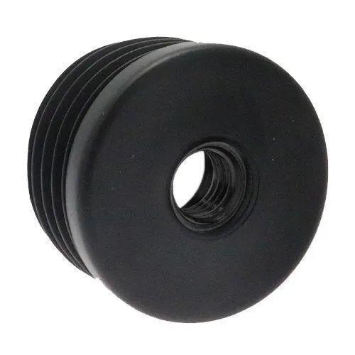 22mm Round Plastic Threaded Tube Insert (M10 Thread) - 1-1.5mm Wall | Black Polypropylene