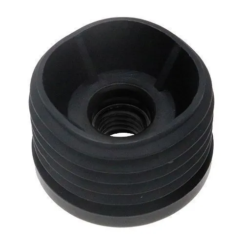 22mm Round Plastic Threaded Tube Insert (M10 Thread) - 1-1.5mm Wall | Black Polypropylene