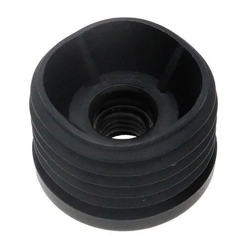 28mm Round Plastic Threaded Tube Insert (M10 Thread) - 1-1.5mm Wall | Black Polypropylene