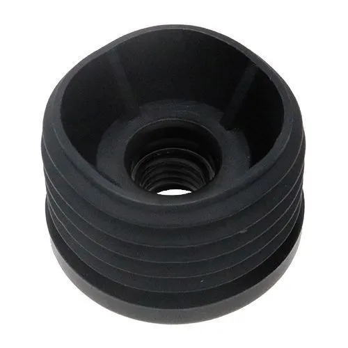 40mm Round Plastic Threaded Tube Insert (M10 Thread) - 1.5-2mm Wall | Black Polypropylene