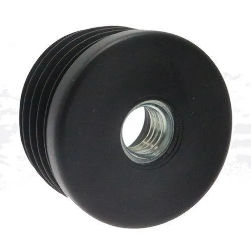 19mm Round Threaded Tube Insert (M6 Thread) - 1-1.5mm Wall | Black LDPE