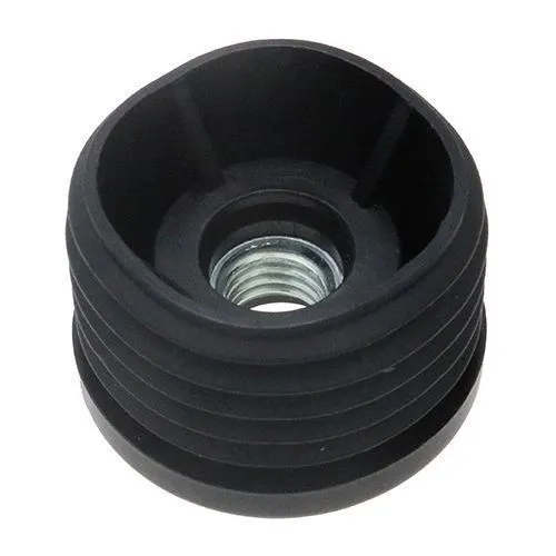 19mm Round Threaded Tube Insert (M6 Thread) - 1-1.5mm Wall | Black LDPE