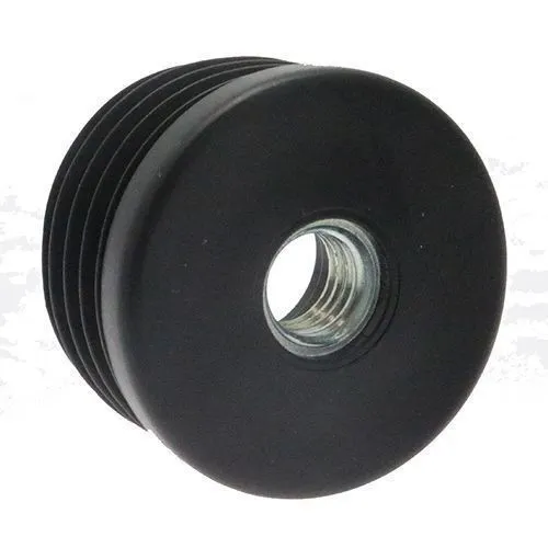 30mm Round Threaded Tube Insert (M10 Thread) - 1-1.5mm Wall | Black LDPE