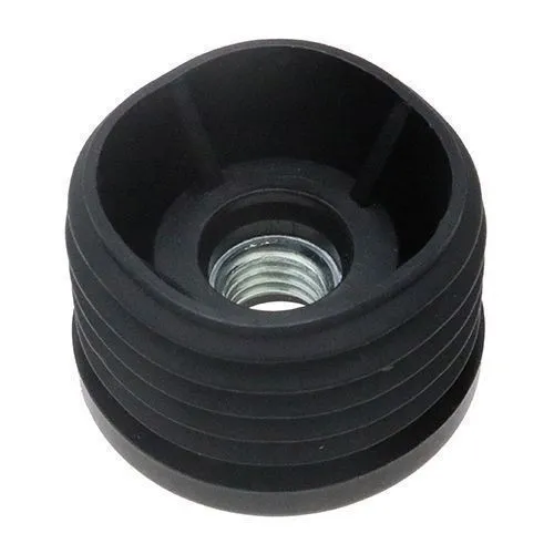 35mm Round Threaded Tube Insert (M8 Thread) - 1-1.5mm Wall | Black LDPE