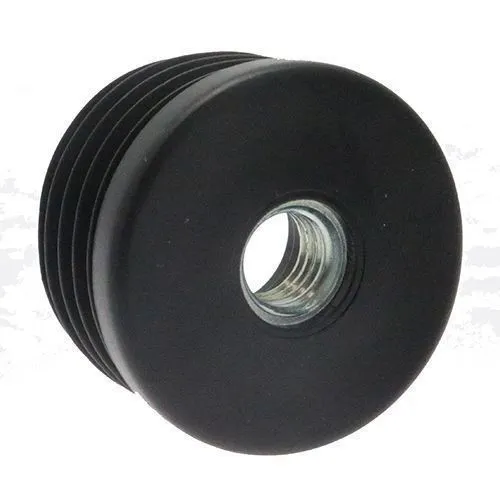 35mm Round Threaded Tube Insert (M10 Thread) - 1-1.5mm Wall | Black LDPE
