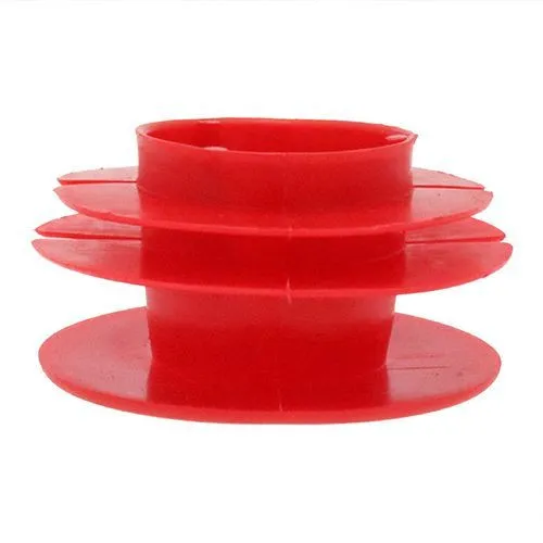 Ribbed Pipe End Plugs,10mm Pipe Outside Diameter- Red 