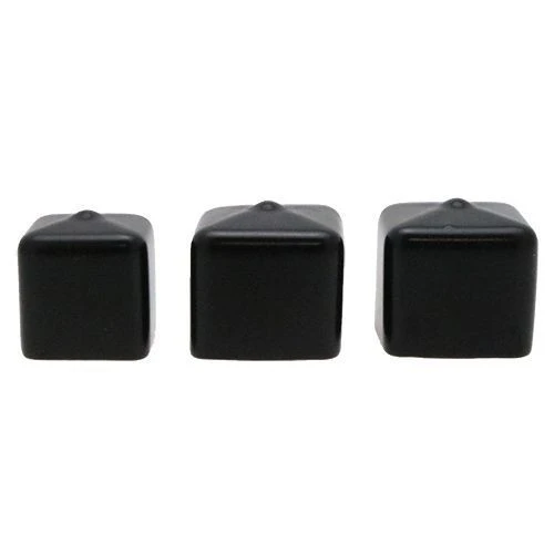 12.7 x 12.7mm - Square PVC Caps - 12.7mm Length - Black