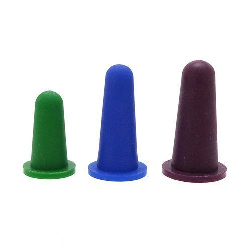 3.3mm x 6.35mm Silicone Cone (Tapered) Cap (Clear) 12.7mm Flange