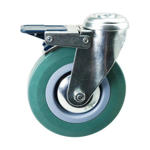 Braked Bolt Hole Green Budget Castors