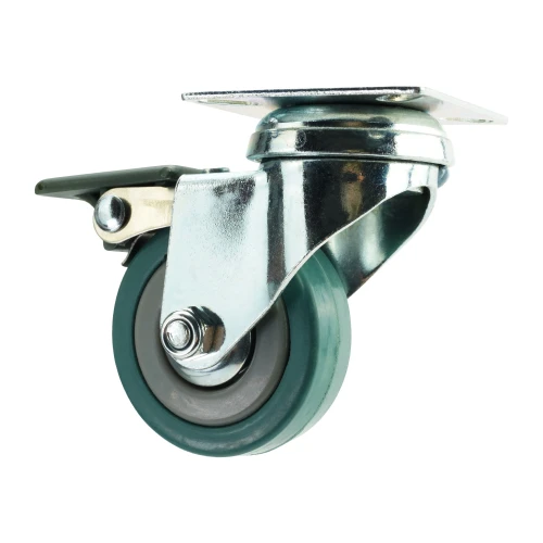 Braked Top Plate Green Budget Castors