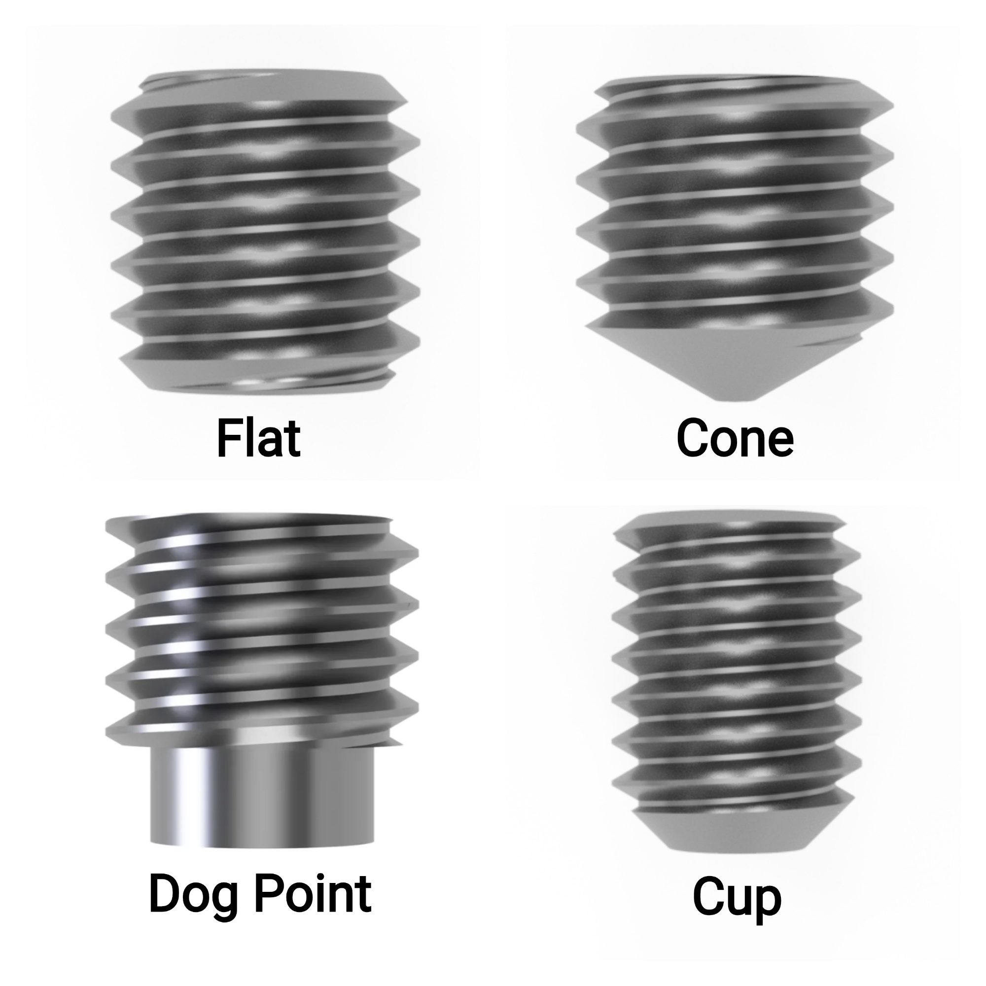 Grub Screw Point Types